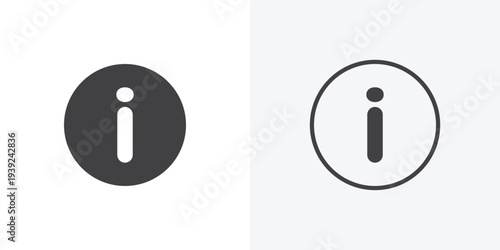 Information icon vector sign symbol isolated on white. Stroke and clipart style