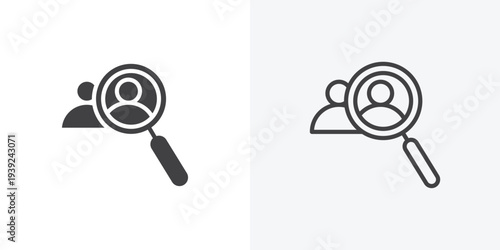 Job candidate icon vector sign symbol isolated on white. Stroke and clipart style