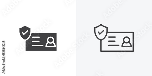 KYC icon vector sign symbol isolated on white. Stroke and clipart style