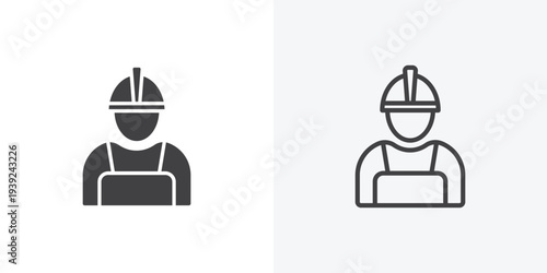 Labour icon vector sign symbol isolated on white. Stroke and clipart style