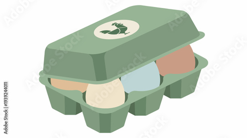 A pack of colorful, eco-friendly eggs highlights sustainability and healthy living, showcasing an emphasis on organic farming and environmentally conscious choices.