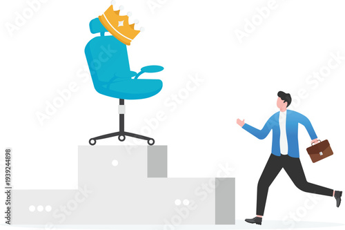 Professional on Podium with Executive Office Chair Symbol