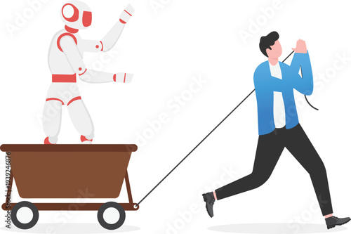 Professional Moving Robot Assistant on Heavy Cart