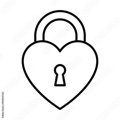 Vector of a heart-shaped padlock with a secure keyhole design