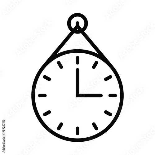 Clean vector of a classic pocket watch hanging from a loop