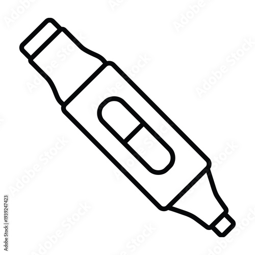 Sleek and minimalist vector of a highlighter marker with a clip