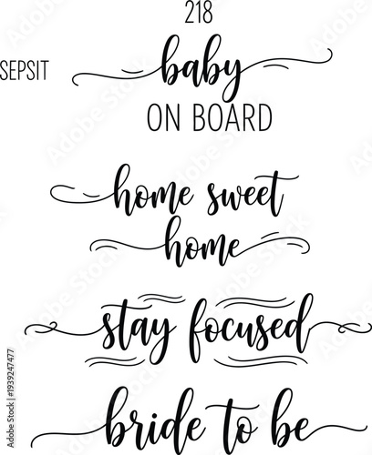 Elegant calligraphy signs for various life events and situations