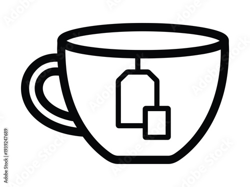 Vector of a cup of tea with a hanging tea bag