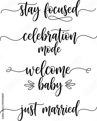 Elegant calligraphy banners for various life events and celebrations