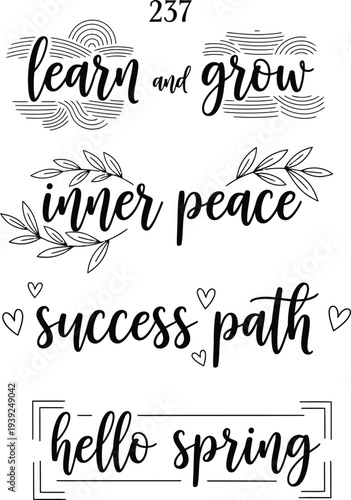 Inspirational quotes and illustrations for personal growth and seasonal greetings