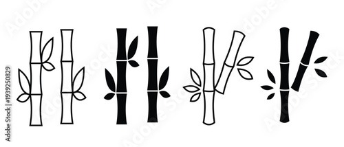 Bamboo icon vector illustrations. vector glyph flat icons.  nature plant icons, Asian flora shapes, tranquil bamboo design,