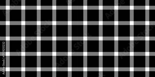 Iconic textile plaid tartan, structure seamless fabric background. Foot texture check vector pattern in black and white colors.