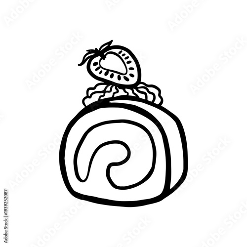 Doodle Japanese dessert illustration. Design with perfect for food, dessert, sweets, mochi, and Japanese confectionery projects.