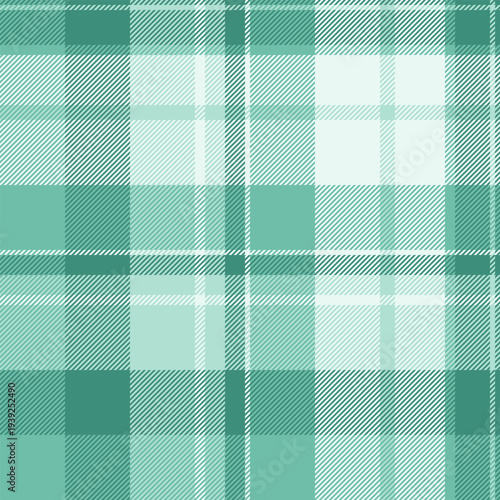 Primary textile seamless vector, package tartan background plaid. Tone fabric texture pattern check in teal and white colors.