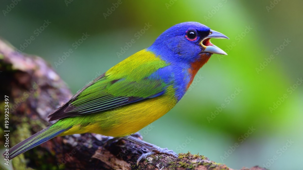 Obraz premium jaeger. A colorful songbird perched on a tree branch in soft morning light. wildlife magazines, conservation campaigns, designed for nature documentaries and education, used by product managers. 