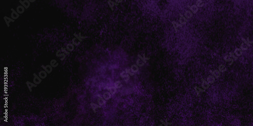 Freeze motion explosion of purple powder dust on a black background. abstract background with a textured gradient effect, suitable for wallpapers or graphic designs. Purple Smoke Cloudscape Texture.