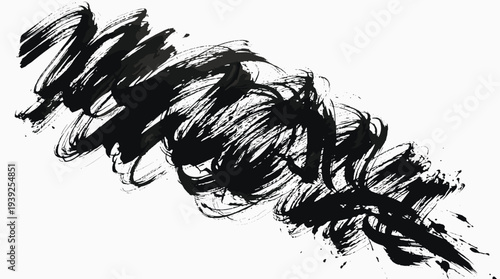 Black brush strokes on creating abstract artistic expression with bold strokes