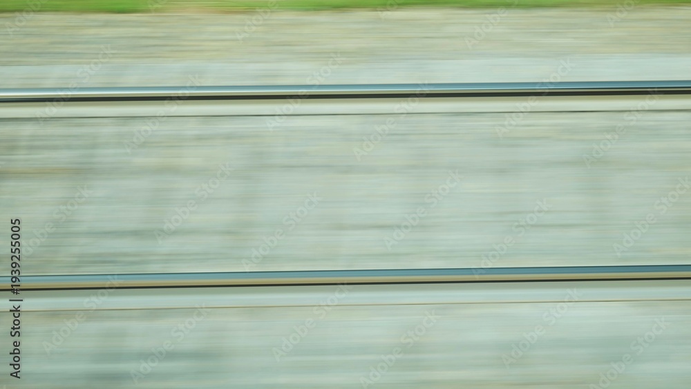 Obraz premium Railroad rails in motion. View from the top.