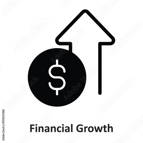 Financial Growth Vector icon which can easily modify or edit