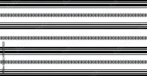 Black and white striped pattern with intricate designs