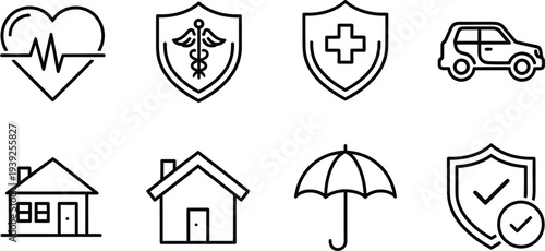 Insurance and protection icons