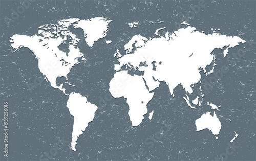 Blue background with World map.