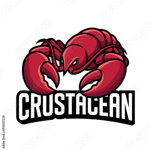 This striking image features a bold lobster illustration that captures the essence of crustaceans, making it a perfect representation for seafood brands or culinary imagery.