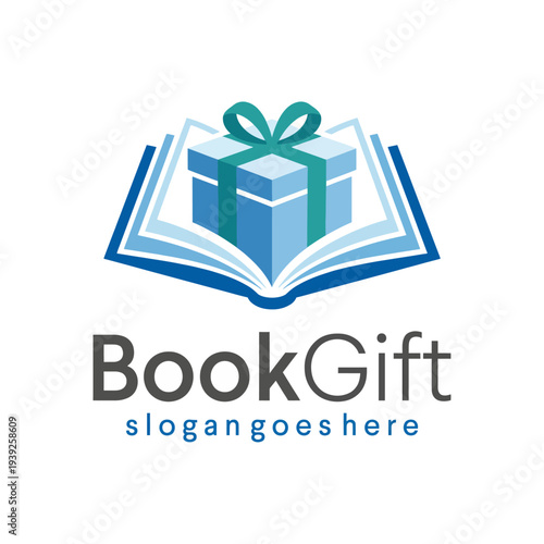 A visually compelling logo features an open book combined with a gift box adorned with a ribbon, portraying the joy of giving and receiving books as treasured gifts.