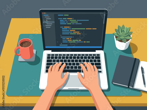 This image showcases a person typing on a laptop with code on the screen, representing the dynamic world of programming, creativity, and modern technology for developers.