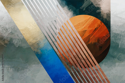 Quadro em tela Strata and Symmetry layered arrangement of textures and forms that reflects natu