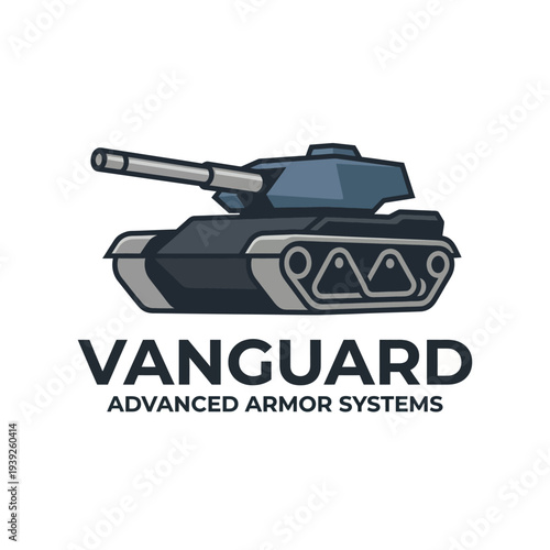 A stylized tank logo representing advanced armor systems and defense technology, designed to convey strength and reliability in military or security branding.
