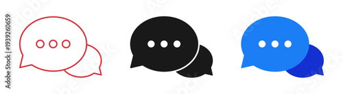 Speech bubble icons for communication chat and messaging