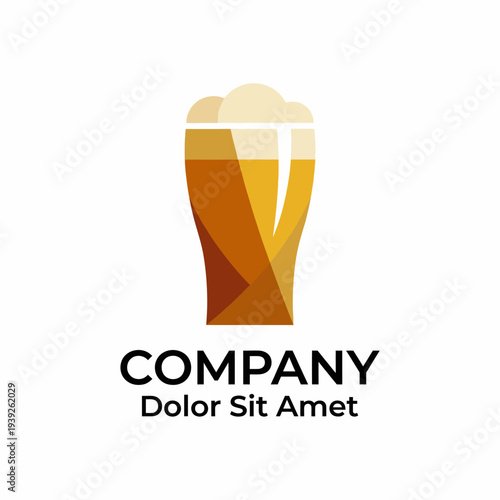 A minimalist beer glass icon is designed for a company, suitable for branding related to beverages, breweries, or social gatherings celebrating enjoyment.