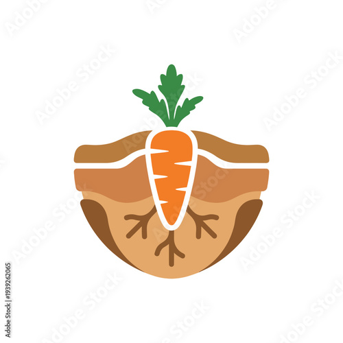 This logo creatively represents a carrot, illustrating the essence of organic food concepts focused on health and sustainability in culinary practices.