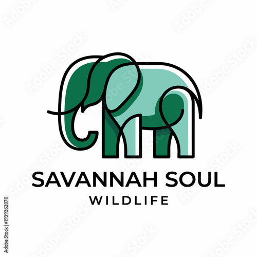 An imaginative logo design showcasing the silhouette of elephants represents wildlife conservation and the beauty of nature, connecting viewers to the essence of wildlife protection.