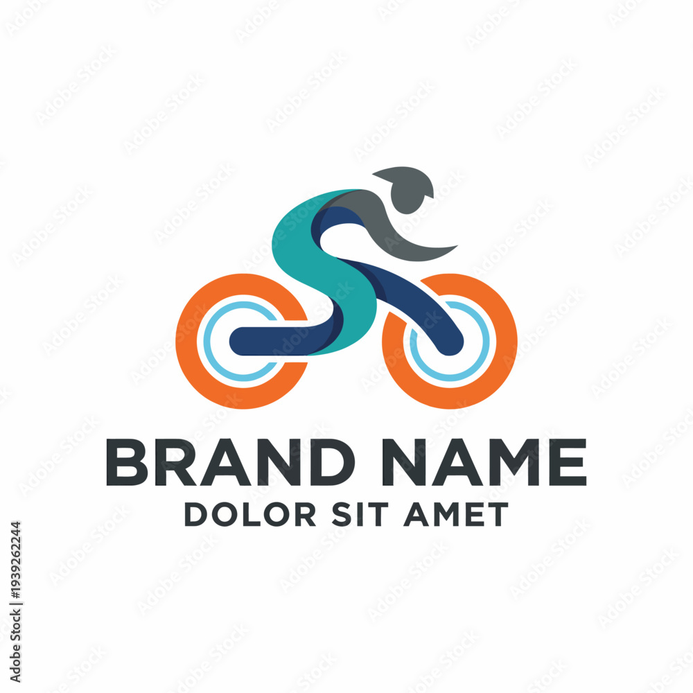 Obraz premium A vibrant illustration of a cyclist on a bike, illustrating dynamic motion and fitness. Ideal for fitness, cycling, and active lifestyle themes in a modern and engaging way.