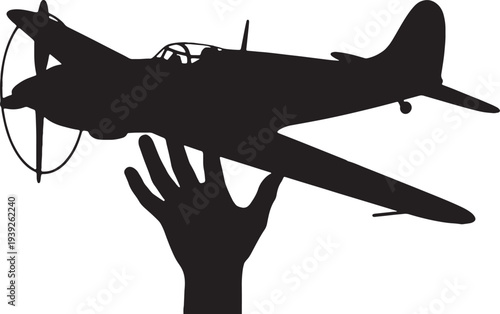 Photos Vintage Airplane Silhouette Illustration