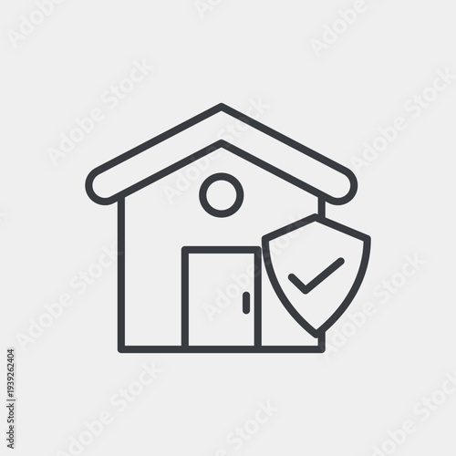 Home insurance icon set in flat and strokes. Suitable for graphic projects. EPS10