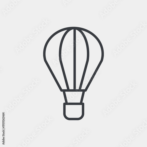 Hot air balloon icon set in flat and strokes. Suitable for graphic projects. EPS10