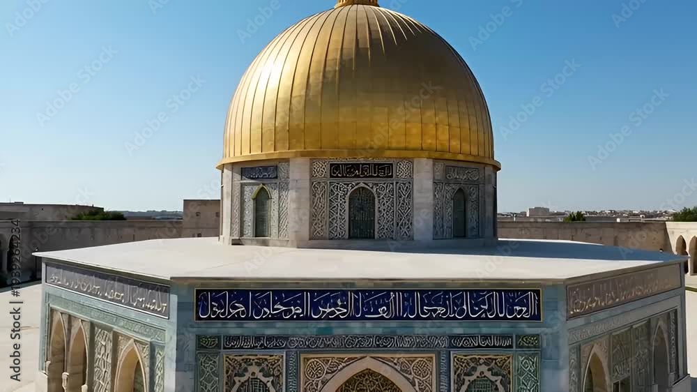 Profound History A breathtaking ultra-cinematic view of an iconic golden-domed sanctuary ...