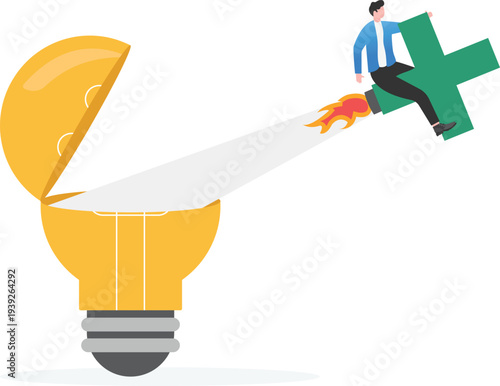 Professional Launching Plus Symbol from Idea Lamp