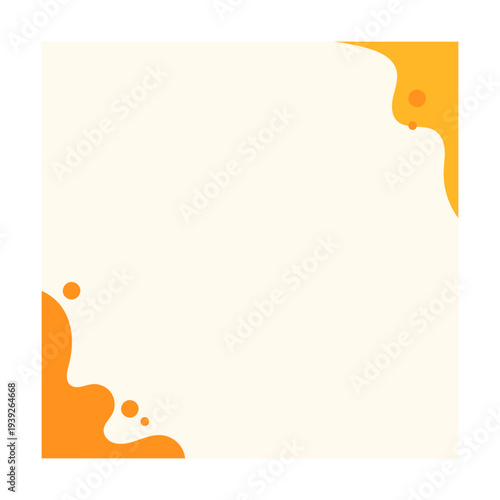 Abstract Orange Corner Splash Frame