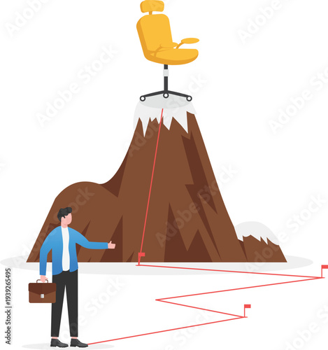 Professional Pointing toward Executive Chair on Peak