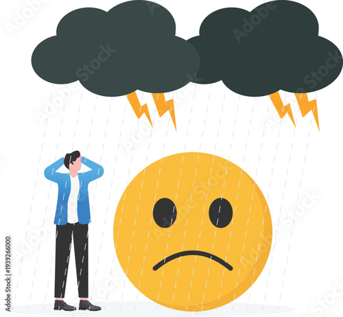 Businessman Facing Negative Feedback under Storm