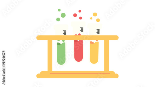 Scientific experiment demonstrating liquid density separation in test tubes