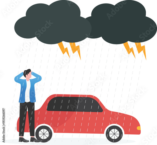 Businessman Facing Asset Loss Crisis under Storm