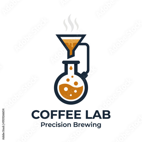 This image showcases a modern coffee lab setup, emphasizing the precision brewing process with unique equipment and a variety of coffee blends on display for coffee enthusiasts.