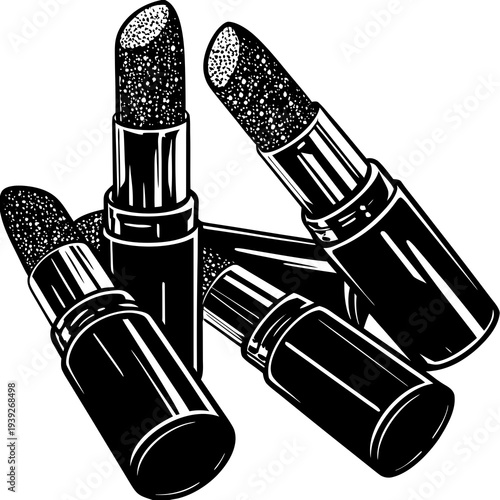 Red lipstick cosmetic tube makeup isolated on black background showing beauty fashion glamour lip care product