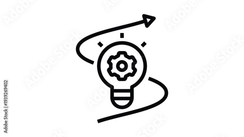 Innovative idea emerging with creative and dynamic energy flow