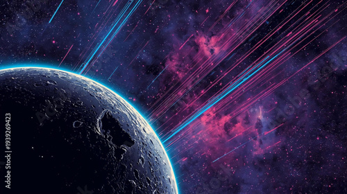  Abstract Cosmic meteorit Vector illustration Background